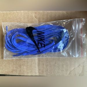 Blue Nike shoe laces